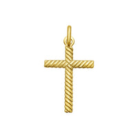 14K Yellow Gold Cable Cross Pendant