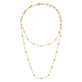 14K yellow gold pyramid station layered necklace with faceted geometric beads thumbnail 1