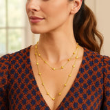 14K Yellow Gold Pyramid Station Layered Necklace thumbnail 5