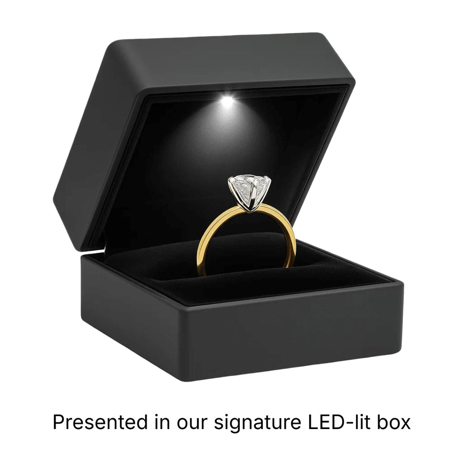 1 Carat Emerald Lab Grown IGI G/VS1 Diamond Solitaire Ring in 14K Yellow Gold
