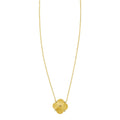 14K yellow gold clover pendant necklace with diamond stones