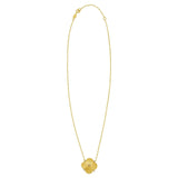 14K Yellow Gold Diamond Clover Pendant Necklace thumbnail 2