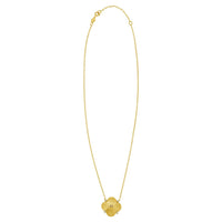 14K Yellow Gold Diamond Clover Pendant Necklace