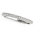 14K white gold ring with round diamond stones set in a line
