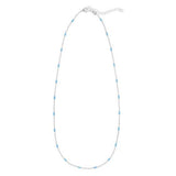 Sterling Silver Rhodium Plated Blue Enamel Beaded Necklace thumbnail 2