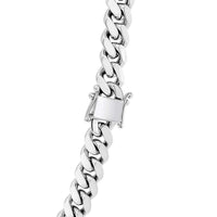 Sterling Silver Rhodium Plated Miami Cuban Chain 9.8mm