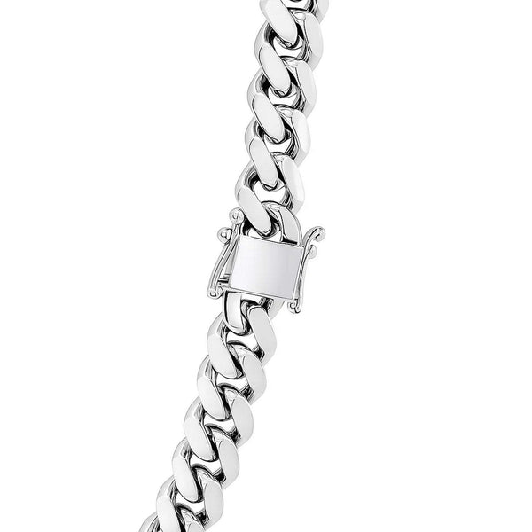 Sterling Silver Rhodium Plated Miami Cuban Chain 9.8mm