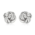 Sterling silver two strand love knot ring with polished 13mm profile