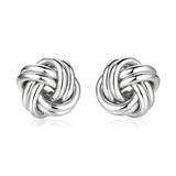 Sterling silver two strand love knot ring with polished 13mm profile thumbnail 1