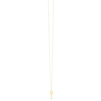 14K Yellow Gold Triple Heart Key Necklace
