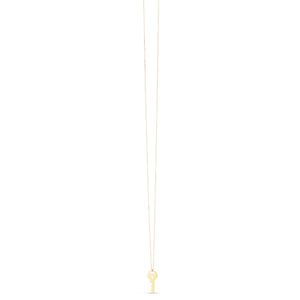 14K Yellow Gold Triple Heart Key Necklace