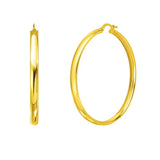 Large Wedding Hoop Earrings in 14K Yellow Gold thumbnail 1