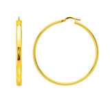 Large Wedding Hoop Earrings in 14K Yellow Gold thumbnail 2