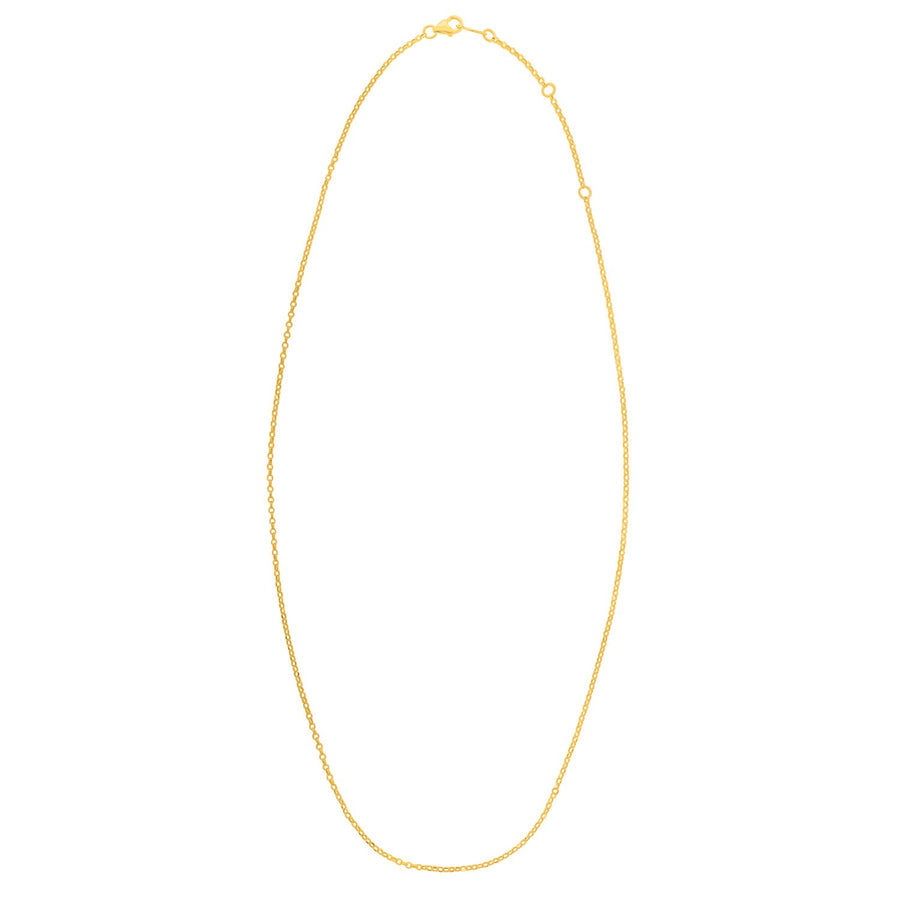 Double Extendable Cable Chain in 14k Yellow Gold (1.40 mm)