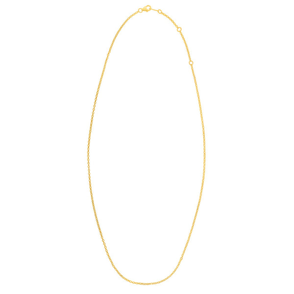 Double Extendable Cable Chain in 14k Yellow Gold (1.40 mm)