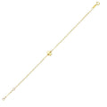 14K yellow gold clover link bracelet with secure clasp