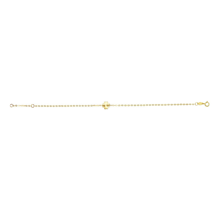 14K Yellow Gold Clover Bracelet