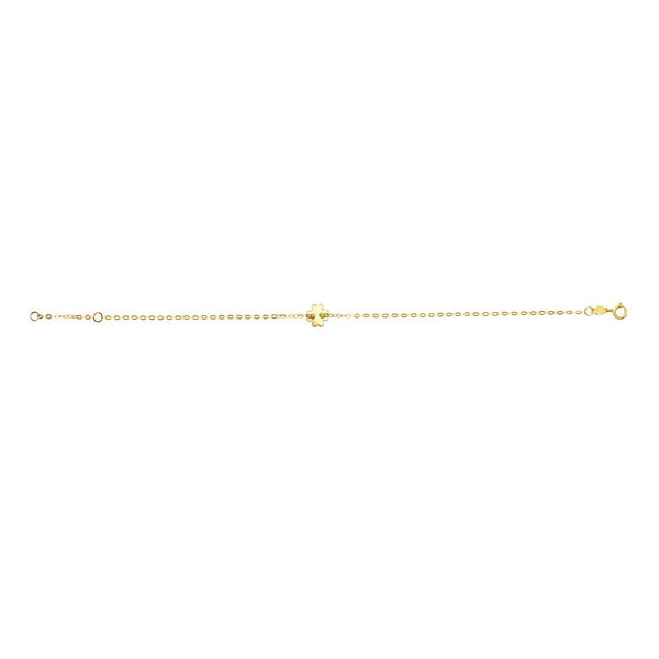 14K Yellow Gold Clover Bracelet