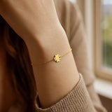 14K Yellow Gold Clover Bracelet thumbnail 3