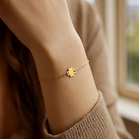 14K Yellow Gold Clover Bracelet