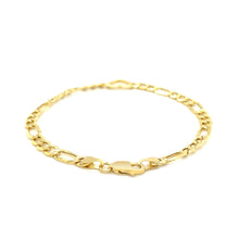 Load image into Gallery viewer, 14k Yellow Gold 7 inch Figaro Chain Bracelet with Heart (4.50 mm)