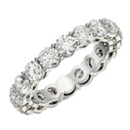 14K white gold eternity ring with round diamond stones set in a full circle