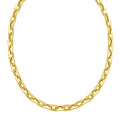 14K yellow gold faceted octagonal link chain necklace 8.10 mm