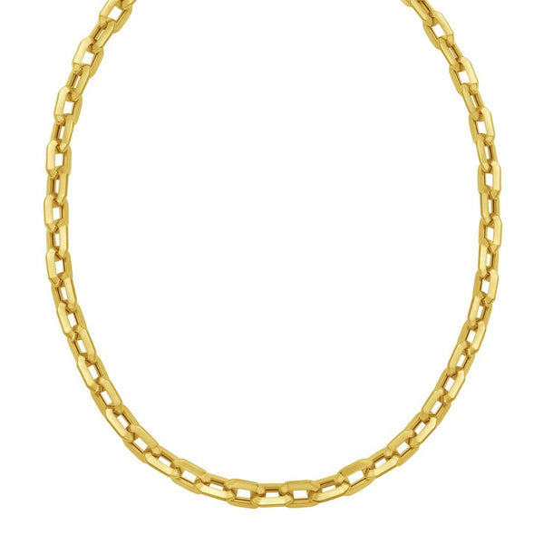 14K Yellow Gold Faceted Octagonal Link Chain Necklace (8.10 mm)