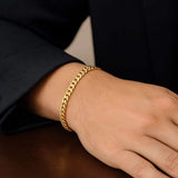 10k Yellow Gold Classic Miami Cuban Solid Bracelet (5.00 mm) thumbnail 4