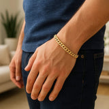 10k Yellow Gold Classic Miami Cuban Solid Bracelet (5.00 mm) thumbnail 5