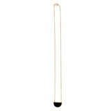 Onyx Geometric Half Moon Necklace in 14K Yellow Gold thumbnail 2