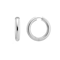 925 sterling silver round hoop earrings with polished continuous loops