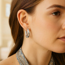 Sterling Silver Round Hoop Earrings