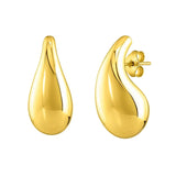 Large Raindrop Stud Earrings in 14K Yellow Gold thumbnail 1