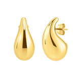 Large Raindrop Stud Earrings in 14K Yellow Gold thumbnail 2