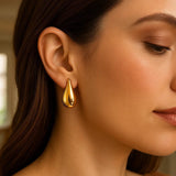Large Raindrop Stud Earrings in 14K Yellow Gold thumbnail 4