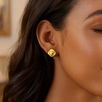 14K Yellow Gold Floral Stud Earrings