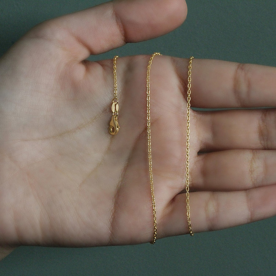 18k Yellow Gold Round Cable Link Chain (1.50 mm)