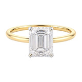 2 Carat Emerald Lab Grown IGI G/VS1 Diamond Solitaire Ring in 10K Yellow Gold thumbnail 3