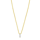 14K Yellow Gold Mini Diamond I Initial Pendant Necklace thumbnail 1