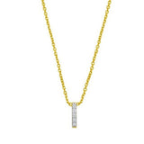 14K Yellow Gold Mini Diamond I Initial Pendant Necklace thumbnail 3