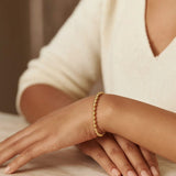 Moon Cut Bead Chain Bracelet in 14k Yellow Gold  (4.00 mm) thumbnail 4