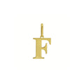 14K yellow gold initial F charm pendant with soldered top bail