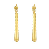 14K Yellow Gold Round Back to Back Hoop Earrings thumbnail 2