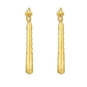 14K Yellow Gold Round Back to Back Hoop Earrings