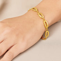 14k Yellow Gold Bracelet with Long Double Oval Links (8.20 mm)