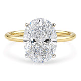 3 Carat Oval Lab Grown IGI G/VS1 Diamond Solitaire Ring in 14K Yellow Gold thumbnail 2