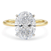 3 Carat Oval Lab Grown IGI G/VS1 Diamond Solitaire Ring in 14K Yellow Gold