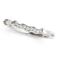 14K white gold scallop wedding band with channel-set round diamond stones