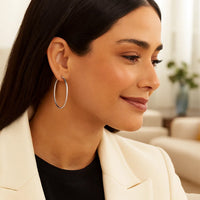 Hoop Earrings with Twist Texture in Sterling Silver